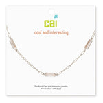 Cool and Interesting Silver Crystal Gemstone Paperclip Chain Necklace