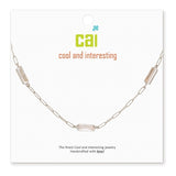 Cool and Interesting Silver Crystal Gemstone Paperclip Chain Necklace
