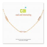 Cool and Interesting Gold Crystal Gemstone Paperclip Chain Necklace