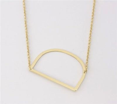 Silver Large Sideways Initial Necklace D