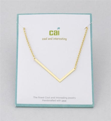 Gold Medium Sideways Initial L Necklace