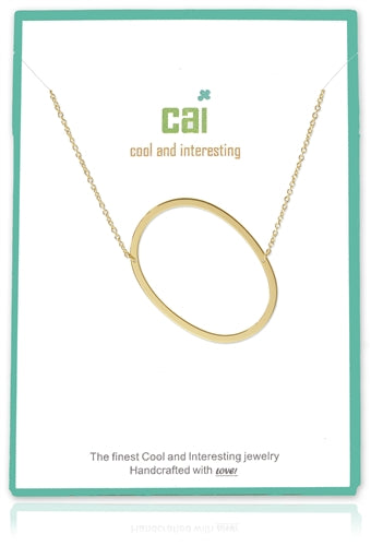 Cool and Interesting Gold Medium Sideways Initial O Necklace