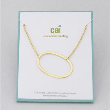 Cool and Interesting Gold Medium Sideways Initial O Necklace