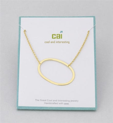 Cool and Interesting Gold Medium Sideways Initial O Necklace