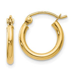 Leslie 14K Yellow Gold 2mm Polished Hoop Earrings