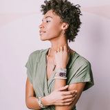 Suede/Stone Wrap - Rose Quartz/Silver/Stone of the Heart