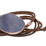 Suede/Stone Wrap - Lapis/Rose Gold/Stone of Truth