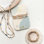 Gold Amazonite Stone of Courage Wood, Stone, and Metal Wrap