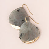 Gold Labradorite Teardrop Earrings