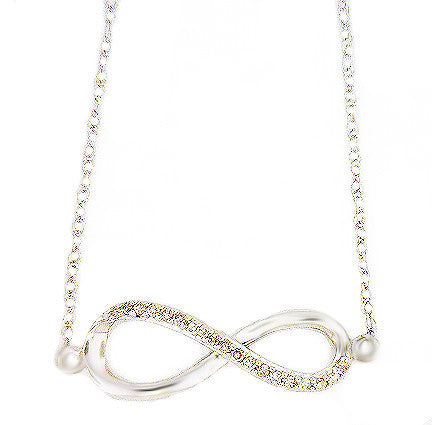 Sterling Silver .10ct Diamond Infinity Necklace