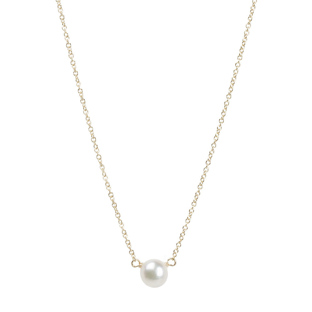Sterling Silver 16" Bridesmaid White Pearl Necklace 