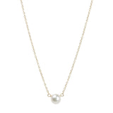 Sterling Silver 16" Bridesmaid White Pearl Necklace 