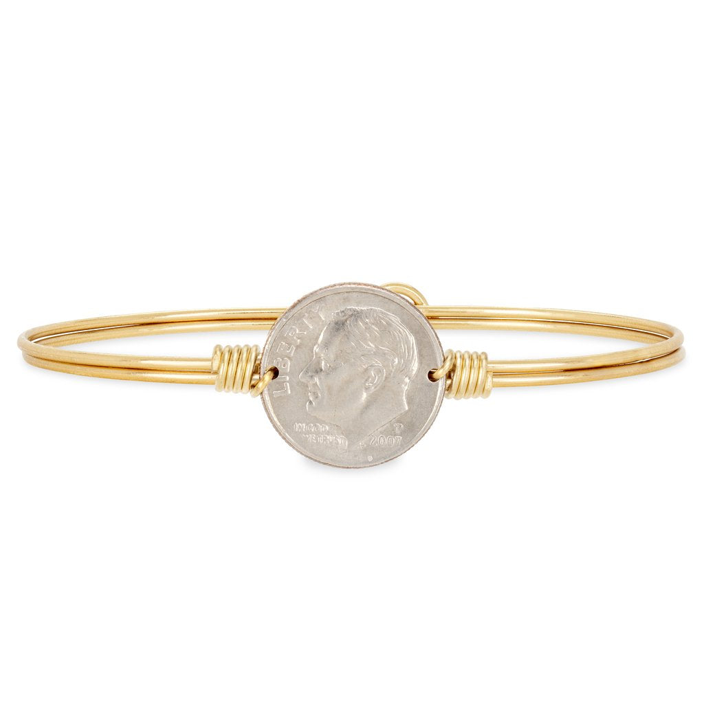 Luca and Danni Divine Dime Gold Brass Bangle Bracelet