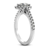 Pear Halo Engagement Ring with Side Stones