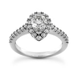 Pear Halo Engagement Ring with Side Stones