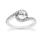 Nespoli Jewelers 14k White Gold Round Halo Engagement Ring 1297