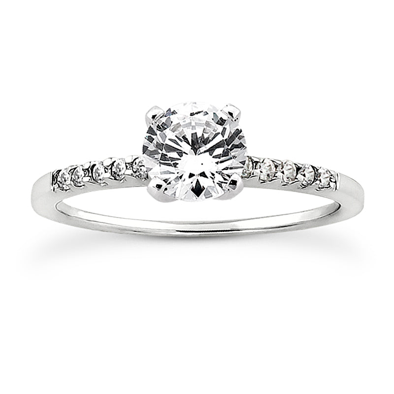 Nespoli Jewelers 14k White Gold Round Engagement Ring 3011