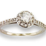 14kt White Gold Round Engagement Ring