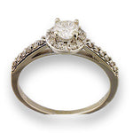 14kt White Gold Round Engagement Ring