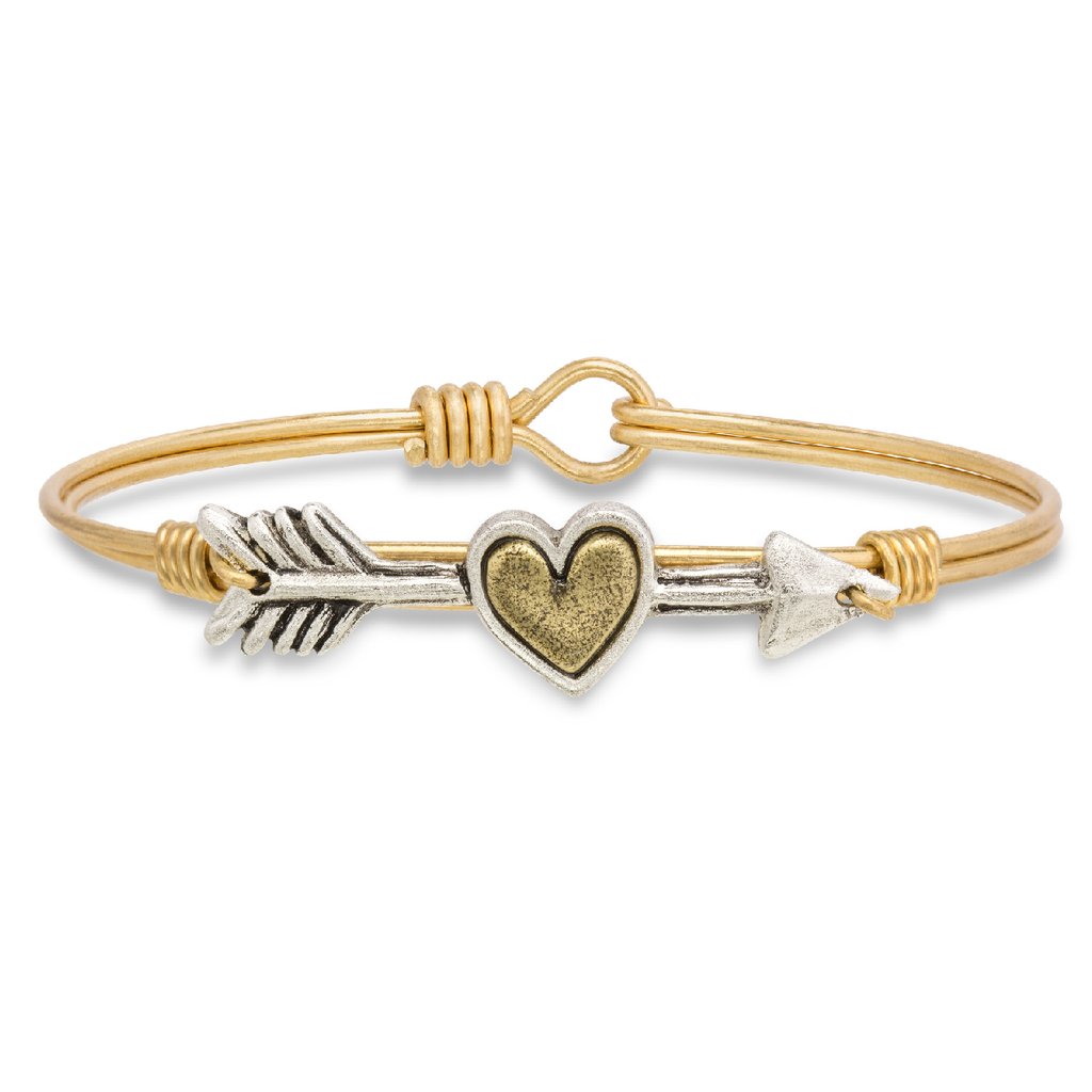 Luca and Danni Follow Your Heart Gold Brass Bangle Bracelet