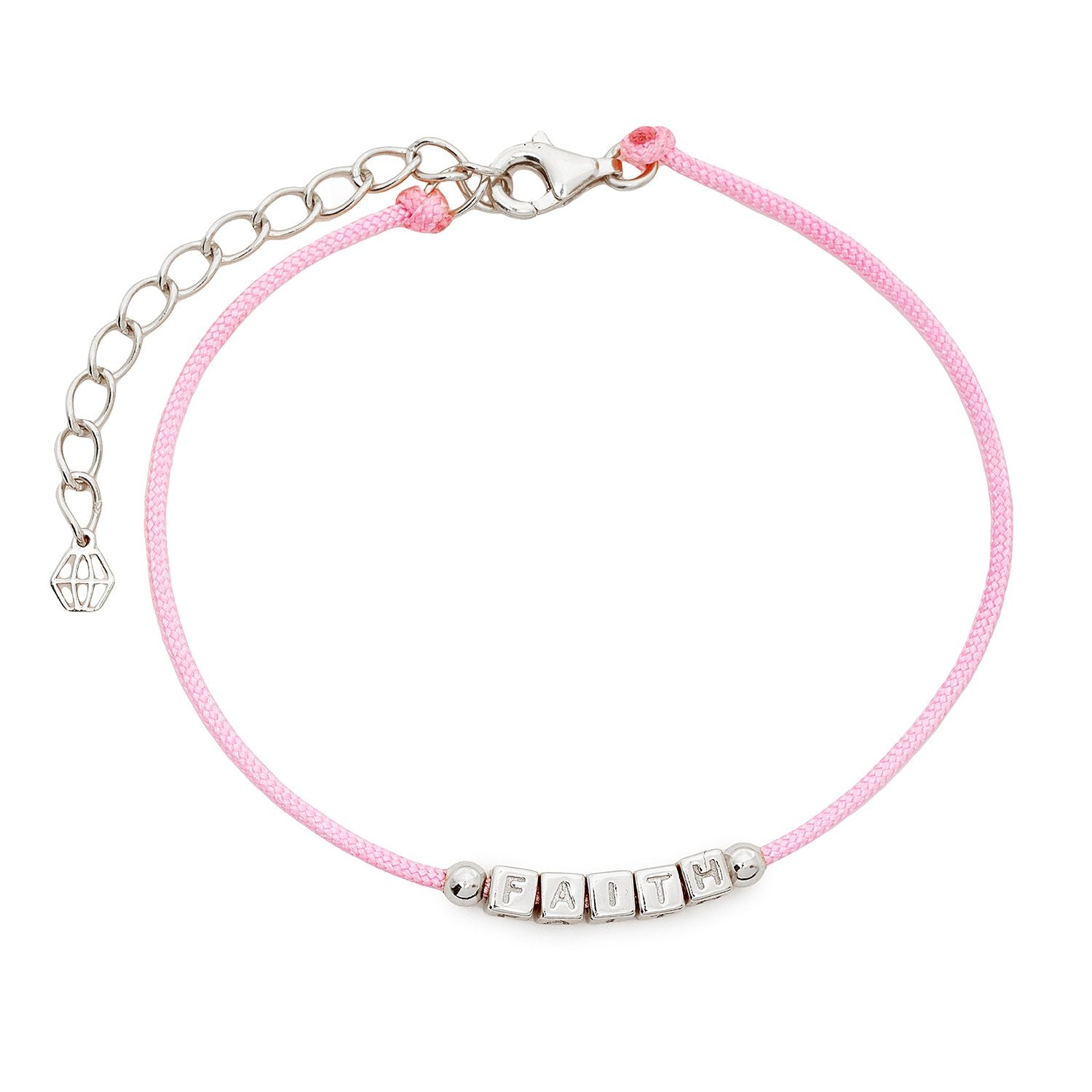 Little Words Project Refined Collection - Faith Light Pink Cord Bracelet