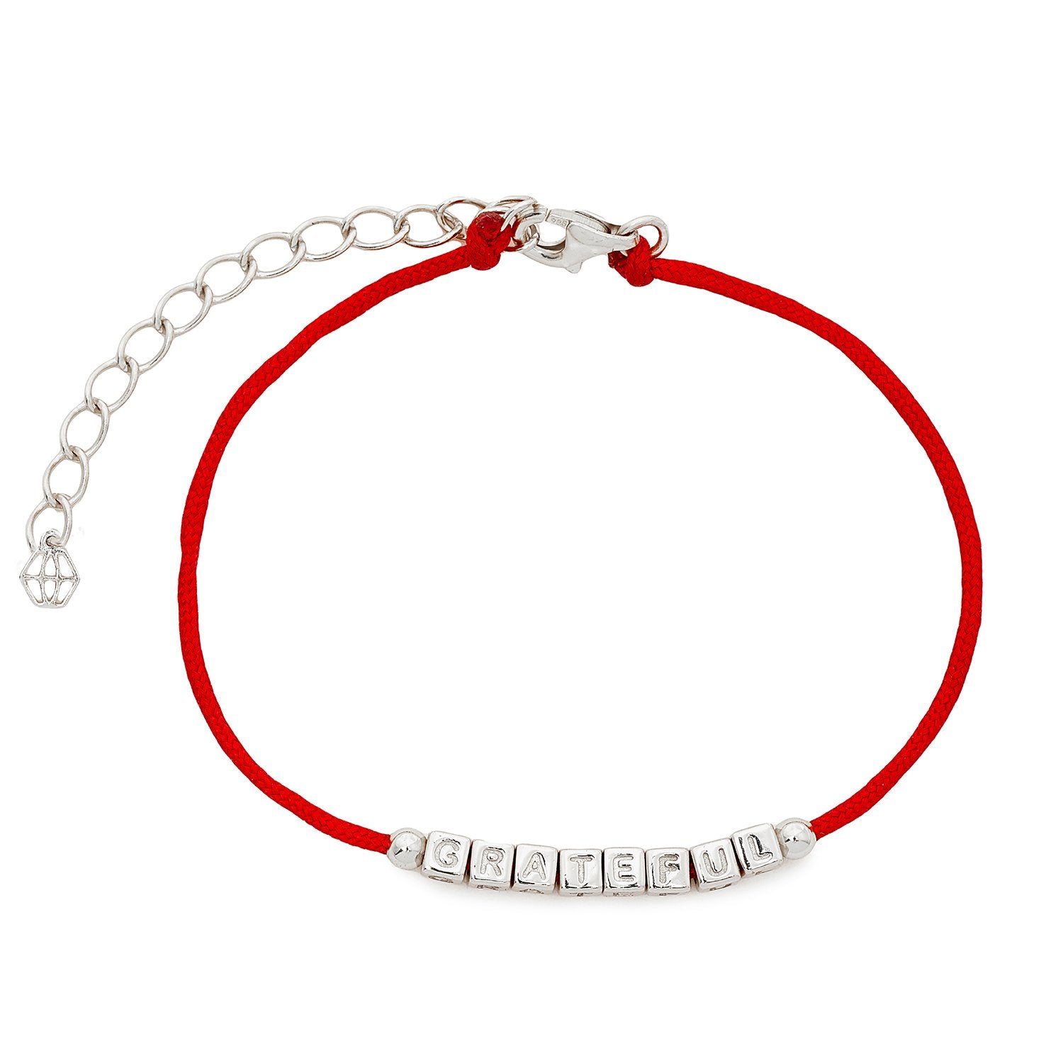 Little Words Project Refined Collection - Grateful Red Cord Bracelet