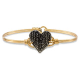 Luca and Danni Angel Wing Heart Brass Bangle Bracelet