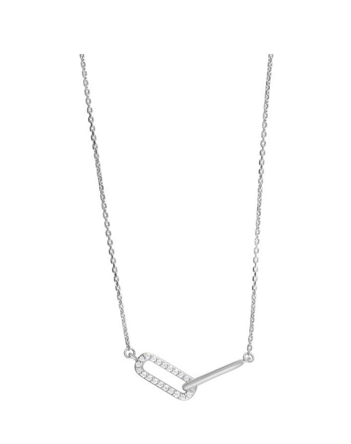 Sterling Silver .10ct Diamond LInked Necklace