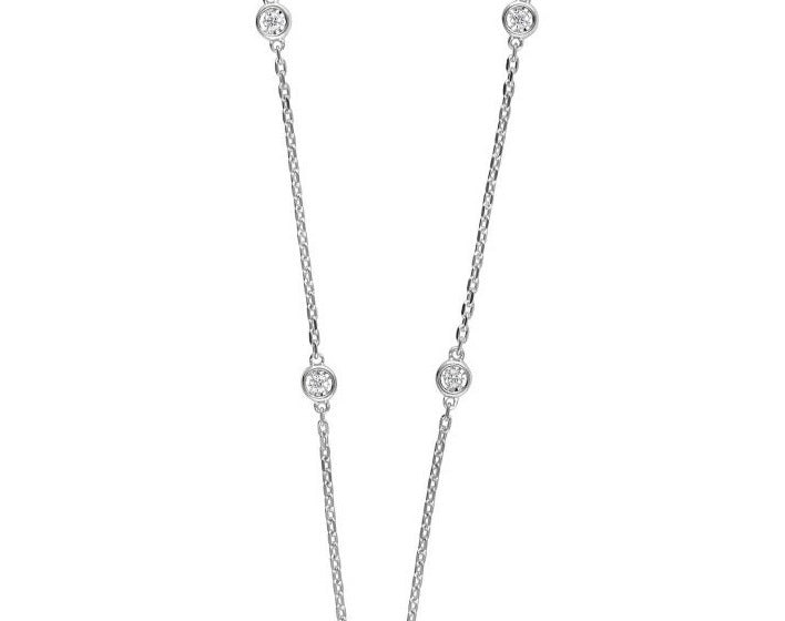 Sterling Silver .24ct Diamonds by the Yard Necklace