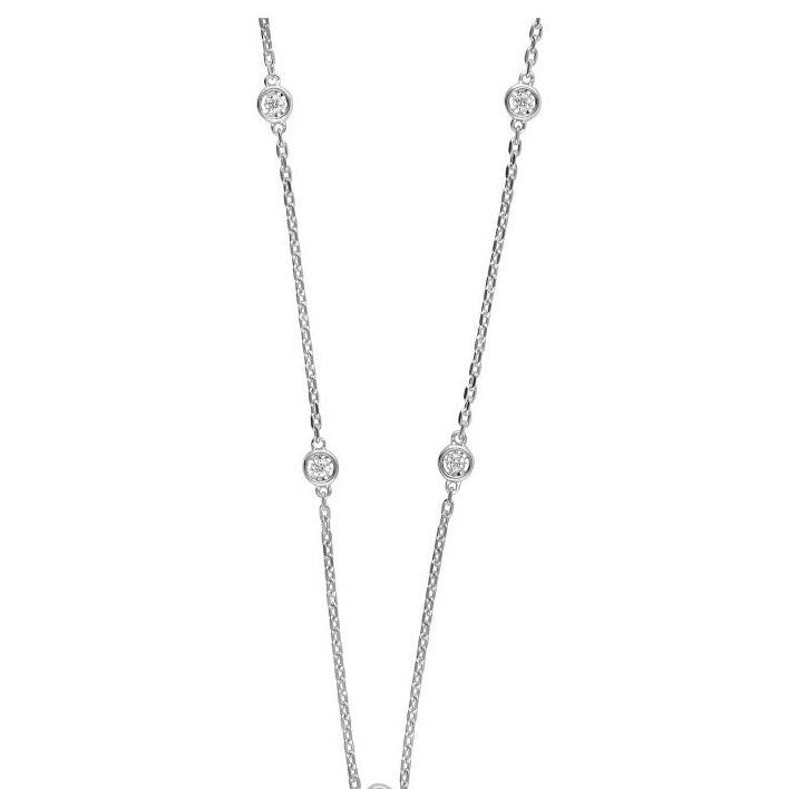 Sterling Silver .24ct Diamonds by the Yard Necklace