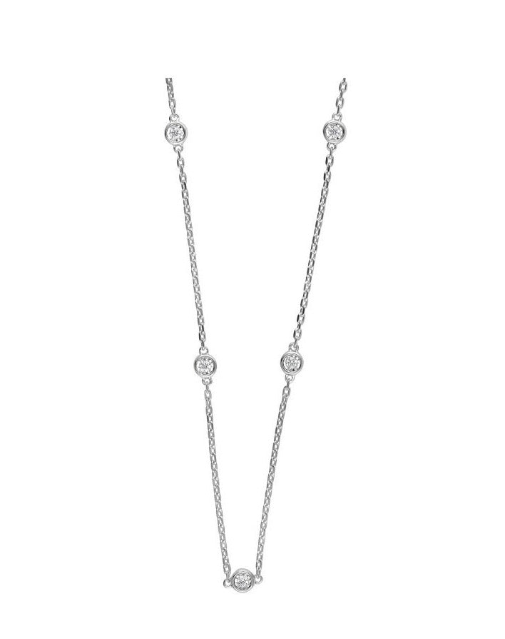 Sterling Silver .24ct Diamonds by the Yard Necklace