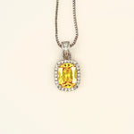 Nespoli Exclusive Yellow Cushion Diamondette Halo Necklace