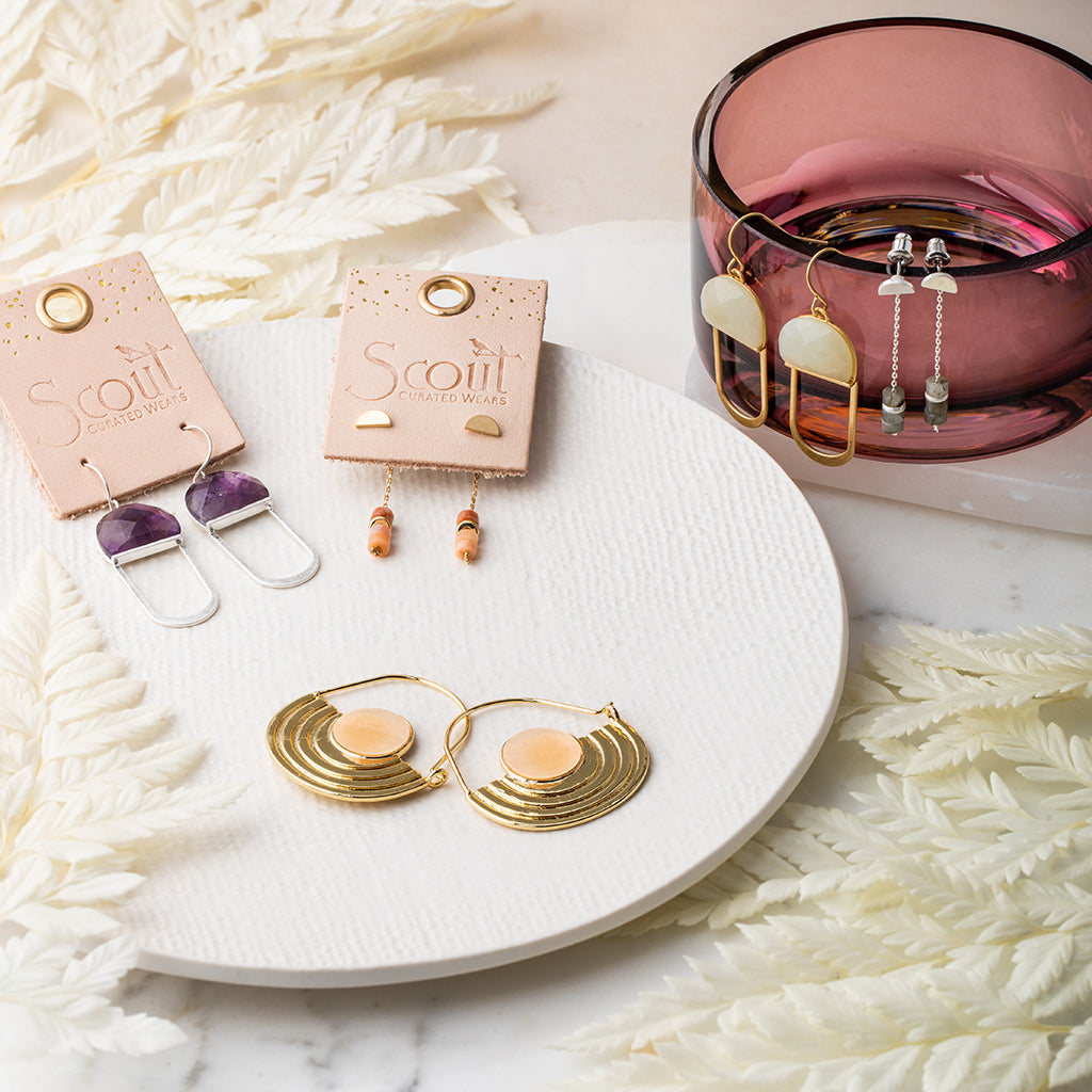 Scout Curated Wears Silver Lapis Stone Orbit Earrings