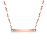 SS Rose Gold Plated Small Bar Necklace