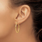 14K Yellow Gold 2mm Polished Hoop Earrings