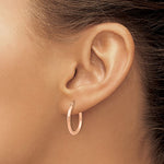 Leslie 14K Rose Gold 2mm Polished Hoop Earrings