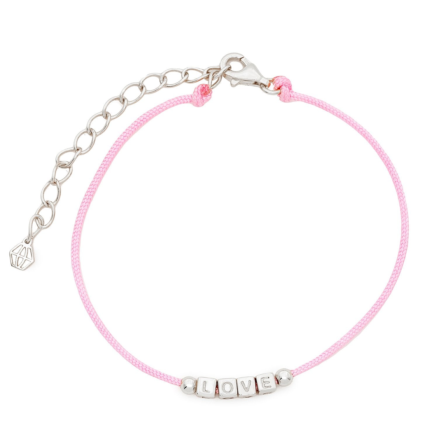 Little Words Project Refined Collection - Love Light Pink Cord Bracelet