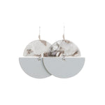 Nickel and Suede Select Gray Luna Leather Earrings
