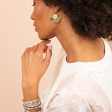 Scout Curated  Wears Gold Pyrite Stone Orbit Earrings