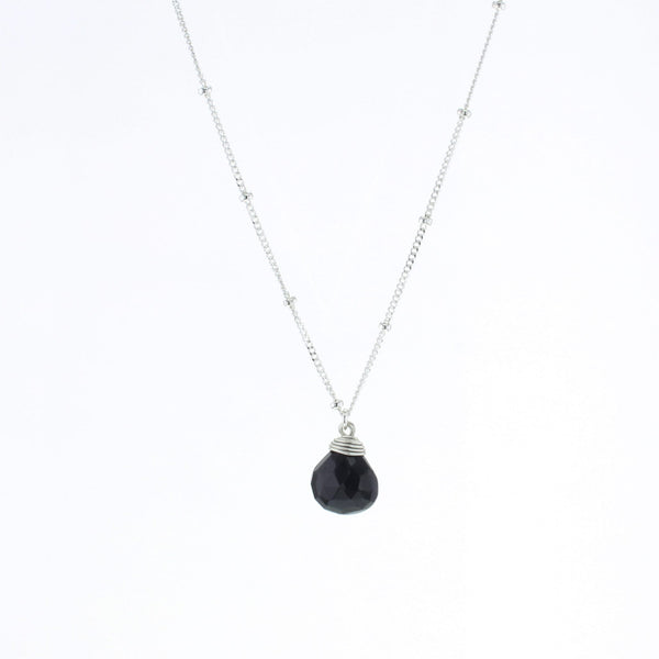 Lotus Jewelry Studio Sterling Silver Black Spinel Trinket Necklace