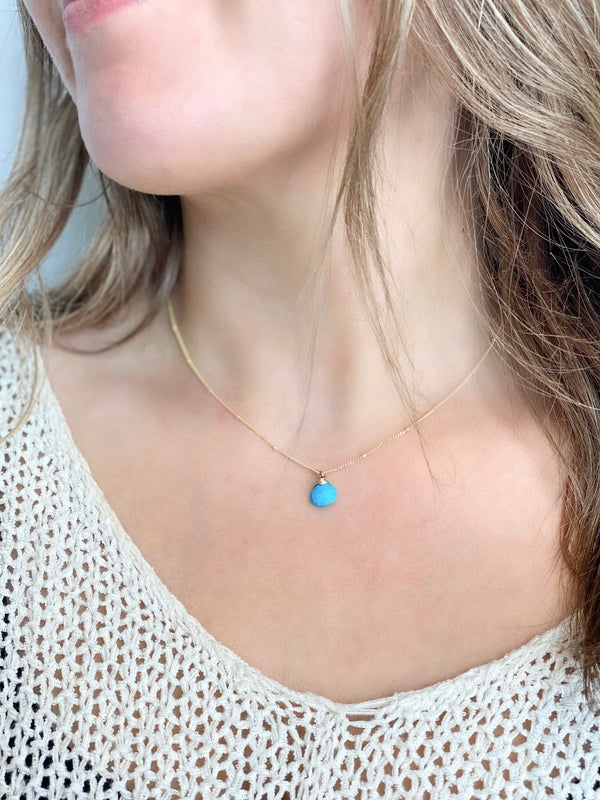 Lotus Jewelry Studio Sterling Silver Aqua Chalcedony Trinket Necklace