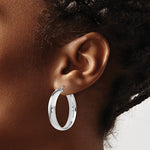 Leslie Sterling Silver Polished Hinged Hoop Earrings