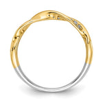 14k Tri-color .16ct Diamond Fancy Triple Twist Ring