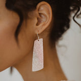 Rosé Gem Leather Earrings