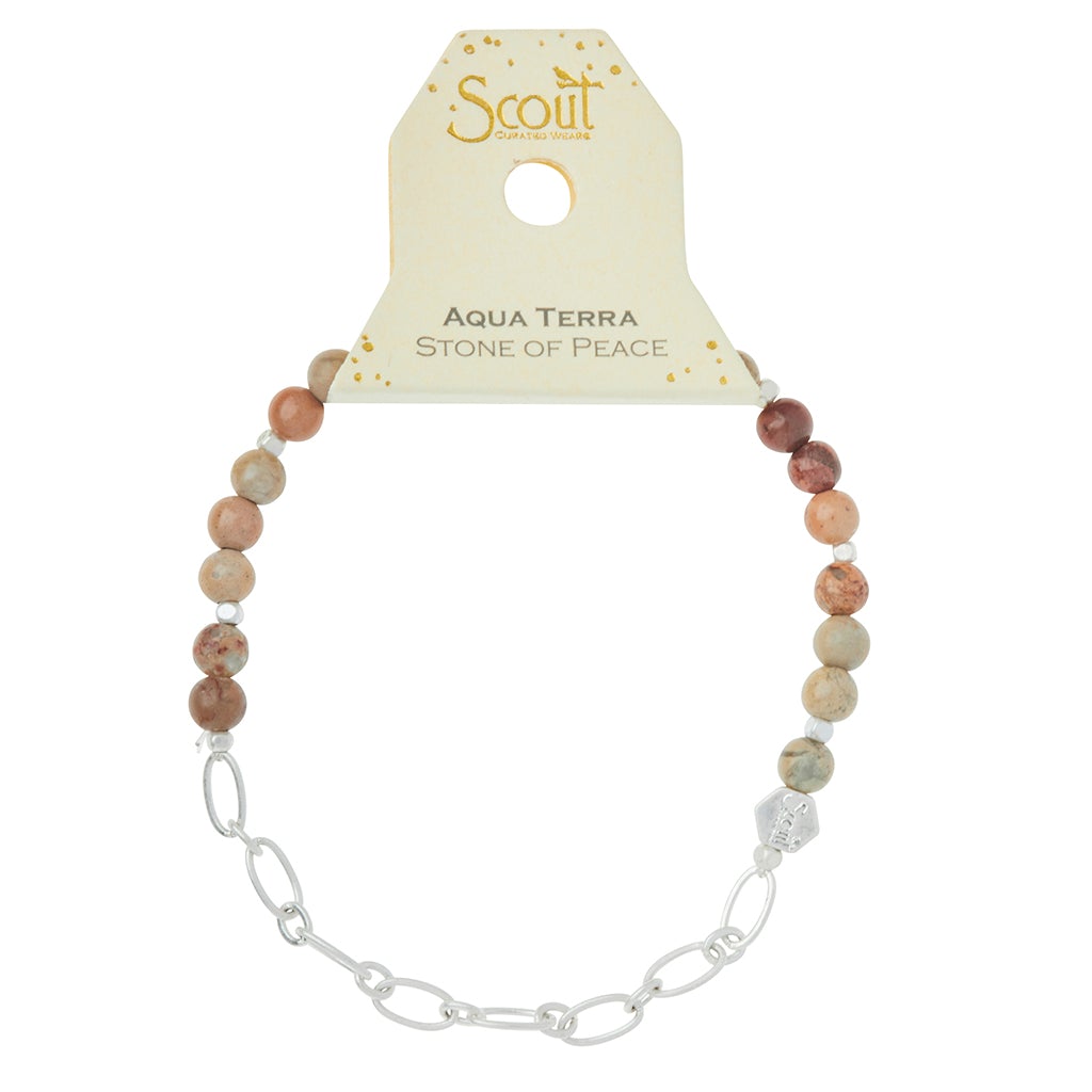 Scout Curated Wears Aqua Terra Mini Stone With Chain Stacker Bracelet Edit alt text