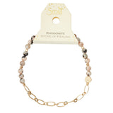 Scout Curated Wears Rhondonite Mini Stone With Chain Stacker Bracelet