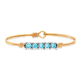 Luca and Danni March Birthstone Gold Brass Bangle Bracelet