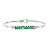 Luca and Danni May Birthstone Silver Bangle Bracelet