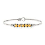 Luca and Danni November Birthstone Silver Bangle Bracelet