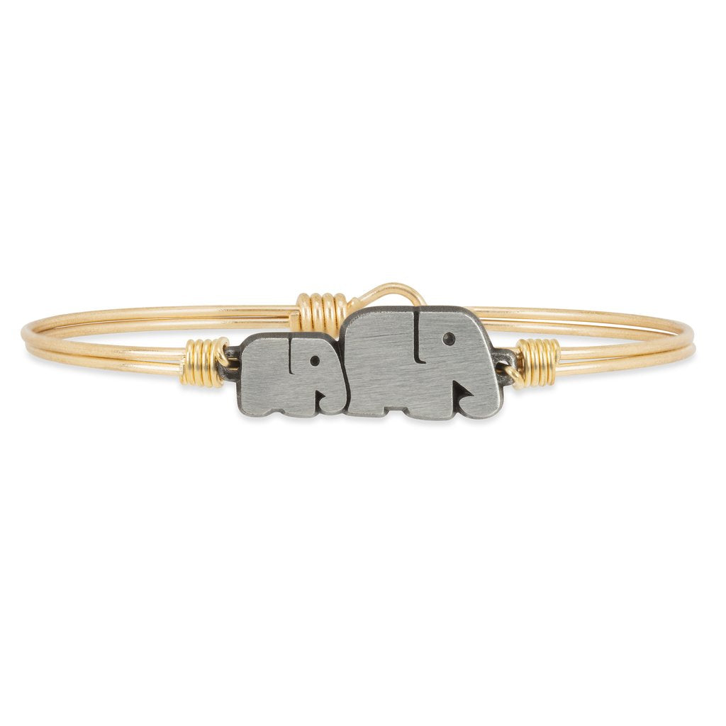 Luca and Danni Mama Elephant Gold Brass Bangle Bracelet